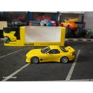 Diecast Tarmac Mazda RX7 FD3s Mazda speed A Spec yellow