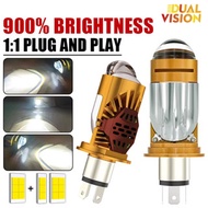 H4 LED Projector Headlight LHD RHD Bi 1:1 Mini Lens Plug&Play H4 Bulb Cooling Automobile Hi Lo Beam 