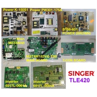 SINGER TLE420 LED TV Power Board PW301-175A B168-601 Main Board MST6M182VG-T9B Inverter Board 3PHCC2