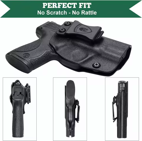 Fit Smith & Wesson M&P Shield Plus/M2.0/M1.0 - 9mm/.40 Pistol,IWB Kydex Holster,Optical cutting,Righ