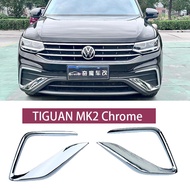 For VW Tiguan Mk2 Chrome Plated Bright Strip Front Fog Lamp 2021 2022 2023 Tiguan MK2 Chrome Car Acc