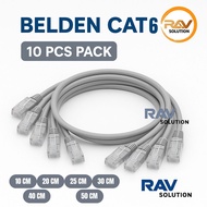 Belden Cat 6 Custom 10 CM - 50 CM Server LAN Cable 1 Pack 10 PCS Gigabyte/ – Handmade UTP RJ45 Patch