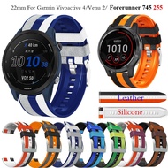 [HOT JUXXKWIHGWH 514] สายรัดข้อมือ22มม. สำหรับ Garmin Venu 2 /Active สร้อยข้อมือหนังซิลิโคนสำหรับ Vivoactive 4 Forerunner 255 745/Venu2 Sport Smart Watch