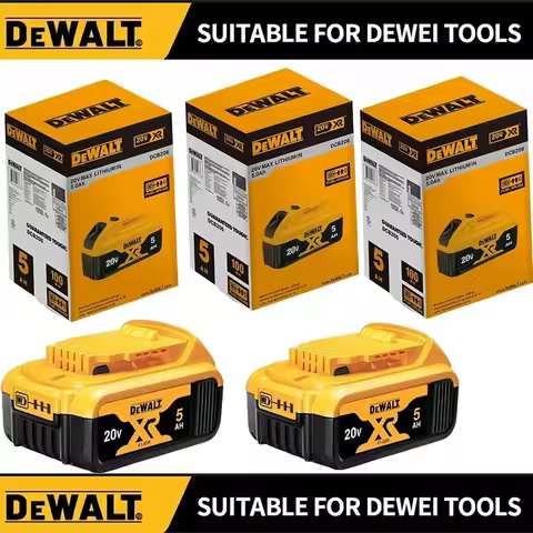 100% Genuine Dewalt 20V Battery, 2AH 5AH 6AH Rechargeable Lithium Ion Battery, Dewalt DCB200 Power T