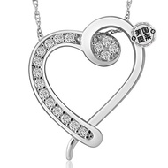 pompeii31/4Ct Diamond Heart Pendant Necklace in 10k White, Y