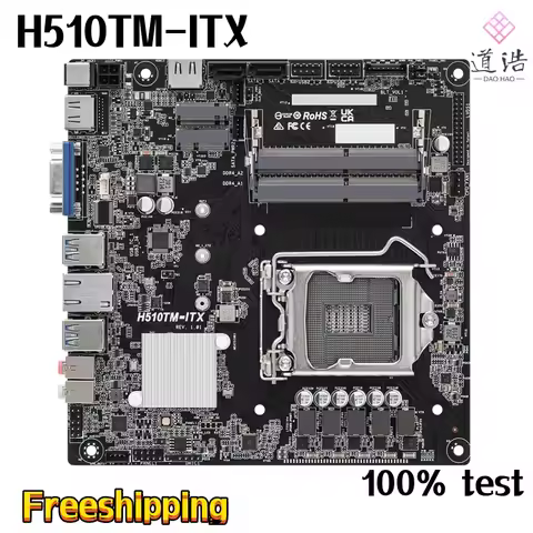 For Asrock H510TM-ITX Motherboard 64GB HDMI M.2 LGA 1200 DDR4 Mini-ITX H510 Mainboard 100% Tested Fu