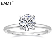 EAMTI 1.5CT 925 Sterling Silver Engagement Rings Round Cut Solitaire Cubic Zirconia CZ Wedding Promi