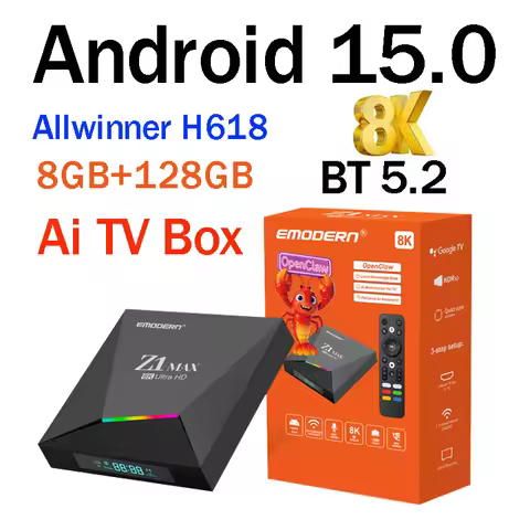 TV Box Z1 Max Ai Smart Android 15 HD 8K 4K BT5.2 Allwinner H618 Quad Core 5G 4G Wifi6 Voice Assistan