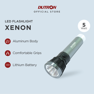 Dutron Senter LED Xenon Alumunium Hitam Slim 5W + 4 LED