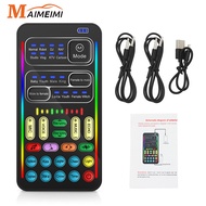 i9 Voice Changer Mini Multiple Audio Effect Bluetooth-Compatible Live Sound Cards Ultra-Thin Portabl