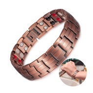 Pure Copper Energy Bracelet Men Germanium Therapeutic Magnetic Bracelet Copper Vintage Chain Link Br