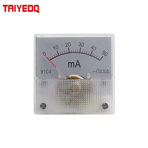 DC Milliamp Panel Meter Analog Panel Ammeter Current Gauge 20mA 30mA 50mA 100mA 200mA 300mA 500mA 45