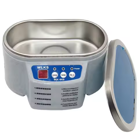 WK-968 Ultrasonic Cleaner Sonicator Bath 40Khz Degas for Watches Contact Lens Glasses Denture Teeth 