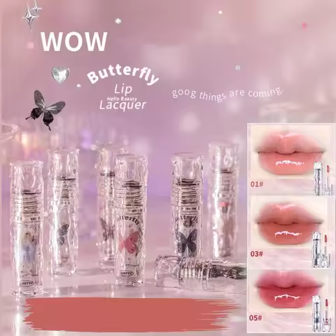 FLORTTE MIKKO Lip Lacquer Plumper Gloss Moisturizing No-Sticky Plumping Lip Gloss Liquid Lipstick Li