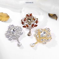 NARCISSUS1Y7KJ Crystal Brooch, Versatile Gold Silver Lapel Decorative Pin,  Metal Water Drop Shape H