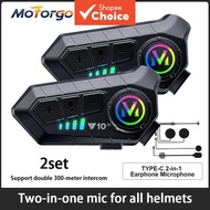 Y10 Wireless Helmet Intercom Bluetooth 5.3 Headset 300M Range for Rider Y10 Fon Kepala Bluetooth 5.3