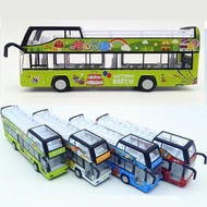 High simulation Double sightseeing bus,1:32 alloy Double roofless bus,collection models,diecast meta