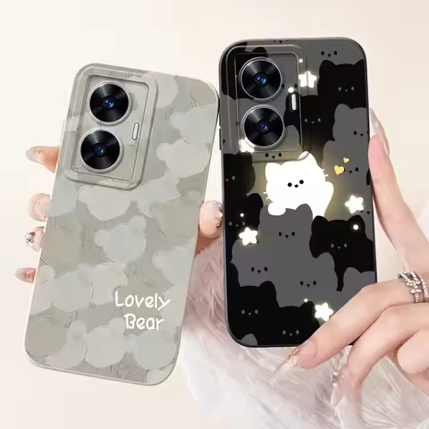 For Realme C55 Elegant Printing Soft Silicone Case For RealmeC55 Narzo N55 4G RMX3710 Camera Protect
