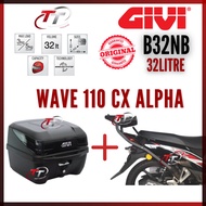 Wave 110 CX ALPHA WAVE110CX WAVE110 GIVI HRV HEAVY DUTY MONO RACK MONORACK J TAPAK REAR BOX Luggage BOX B32N E250N