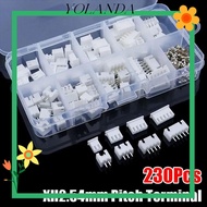 YOLAN 230Pcs Pin Connector, Male And Female 2p 3p 4p 5pin 2.54mm Pitch Terminal, XH2.54 Housing Kit 
