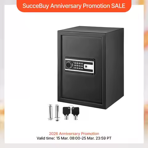 SucceBuy Fingerprint Locks Safe Deposit Box 0.8/1.7/2.1 Cubic Feet Digital Electronic Secret Hidden 