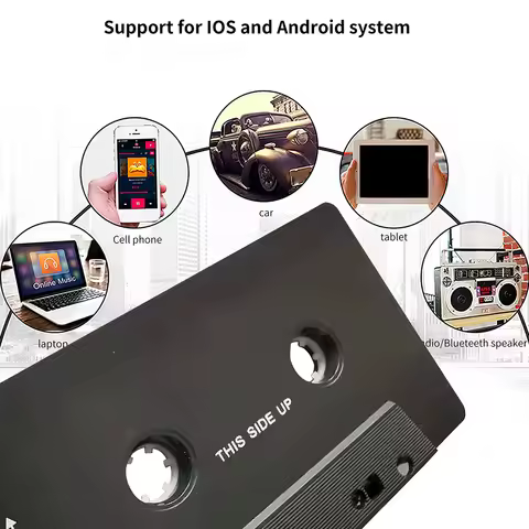 Universal Cassette Bluetooth-compatible 5.0 Audio Car Tape for Aux Stereo Adapter with Mic Cassette 