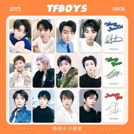 TFBOYS Korean Style Photocard 1 Set 6 Sheets Wang Junkai Wang Yuan Yi Yang Qianxi Round Corner Star 