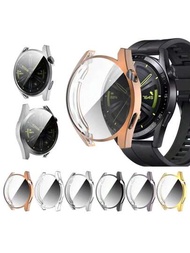 適用於華為Watch GT3智能手表的電鍍TPU全覆蓋手錶殼，保護外殼