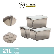 Citylife 21L Multi-Purpose PIATTO Stackable Storage Container Box W/O Wheels - S X-6268