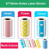 57*30mm Colorful Printer Paper Roll White thermal label sticker for Mini Photo Printer Peripage A6 A8 P1 P1 P2 Poooli