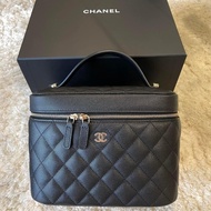 全新Chanel 化妝包/化妝盒 黑色荔枝皮