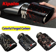 1pcs Colorful Forged Carbon Fiber Exhaust Tip Akrapovic Gold Red Blue Carbon Muffler Pipe Universal Car Model
