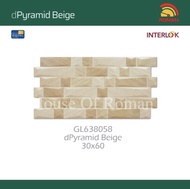 keramik dinding motif batu alam/Roman Keramik 30x60/Dinding Interlock