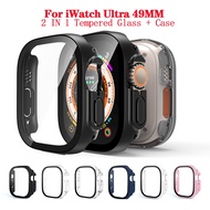 Watch Cover Glass+case For iWatch Ultra 49mm PC Bumper+Screen Protector Tempered Cover iwatch series band Accessories