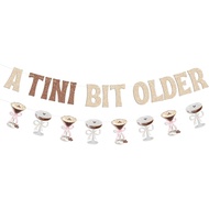 Espresso Martini Glittery Birthday Banner A Tini Bit Older for Espresso Martini Birthday Party Decor