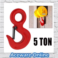 5 TON Crane Hoisting Hook Pulley Lift Pulley Big Eye Hook with Safety Hook