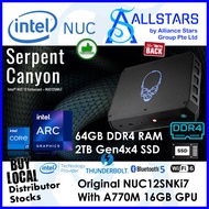 (ALLSTARS : NUC) Intel NUC12SNKi7 + 64GB RAM + 2TB Gen4x4 SSD + Unactivated Win 11 PRO Complete Mini PC