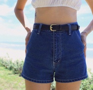 Deva Blue Jeans S-3XL กางเกงยีนส์ขาสั้นเอวสูง | Kanda Jeans