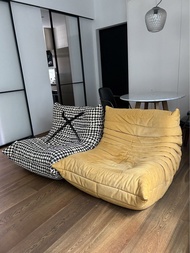 Ligne Roset Togo Fireside Chair｜Discontinued colour code Alcantara Sun #1125｜Original Invoice