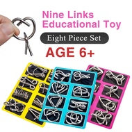 Intelligence Knot 8 PCS Metal Puzzle Baffling puzzle Games Baby Teaching 6+