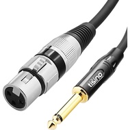 Tisino Female XLR to 1/4 (6.35mm) TS Mono Jack Unbalanced Microphone Cable Mic Cord for Dynamic Micr