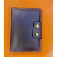 Passport wallet, handmade cowhide passport wallet, large size 16x11.5cm. Brown waxed cowhide