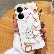 YBD Phone Case For Tecno Camon 20 Pro 4G 5G Ck6 Ck6n Ck7n Ck8n Electroplating Cartoon Belle with Bra