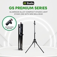 GS Aluminium Alloy Compact Studio Light Stand (2M) With Mini Ballhead