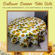Summer Yellow Sunflower Round Table Cloth with Lazy Susan Cover Turntable Cover Dining Set Up