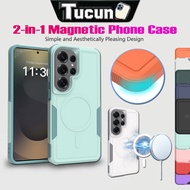 2-in-1 Magnetic Case for Samsung Galaxy S26 Ultra S26 PlusCasing Hard Luxury Cover Magnetic Case for