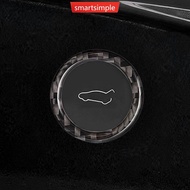 SMARTSIMPLE Carbon Fiber Rear Trunk Switch Prompt Circle Trim Sticker Adhesive Interior Decoration D