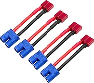 Deans T-Connector Male to EC3 Socket Adapter with 14awg 5 cm Wire (T-Plug Female to EC3 Male) Pack o