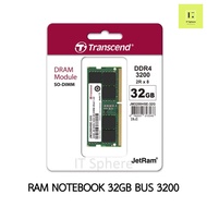RAM NOTEBOOK 32GB BUS3200 DDR4 Transcend รับประกันตลอดอายุการใช้งาน (แรมโน๊ตบุ๊ค JM3200HSE-32G) a As