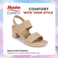 Bata บาจา Comfit รองเท้ารัดส้นเพื่อสุขภาพ รองรับน้ำหนักเท้า สำหรับผู้หญิง รุ่น SOFT PLUS สีดำ 7016114 สีเบจ 7018114